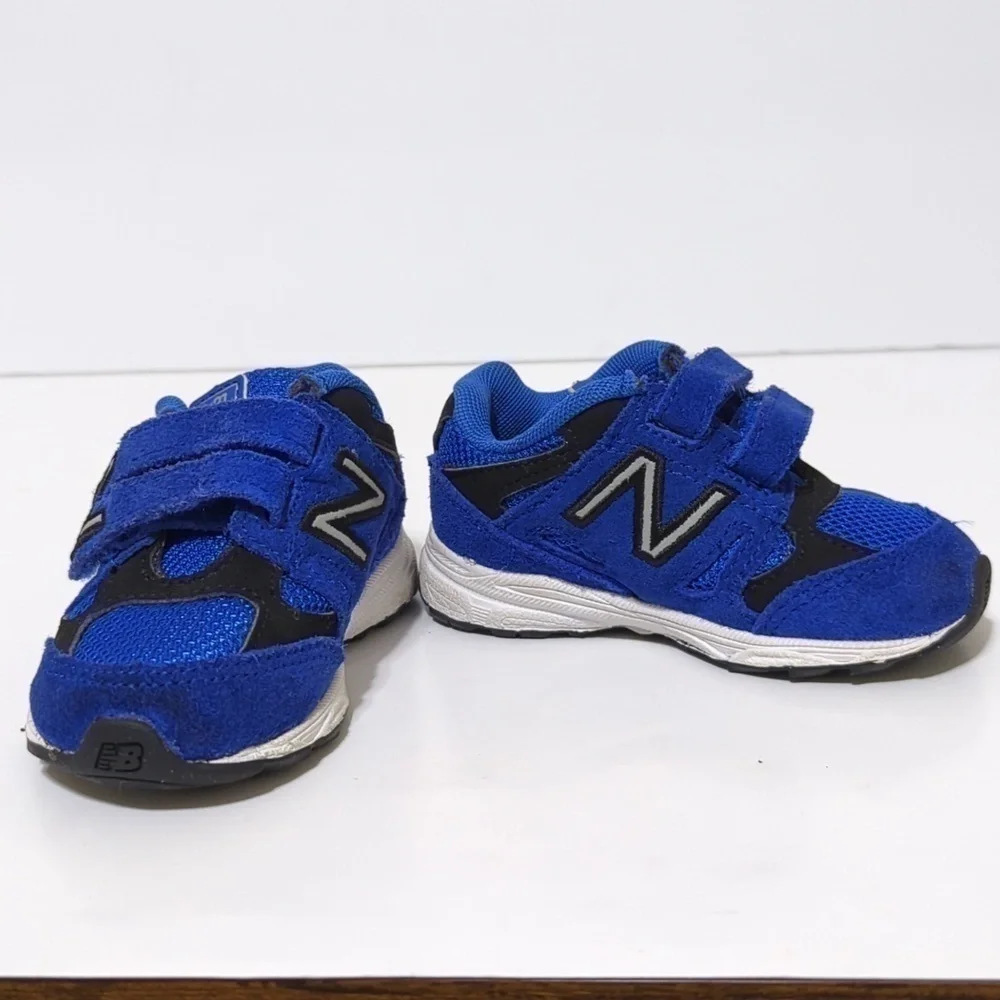 New Balance 888 blue suede sneakers toddler size 4 EU 20 - Picture 2 of 9